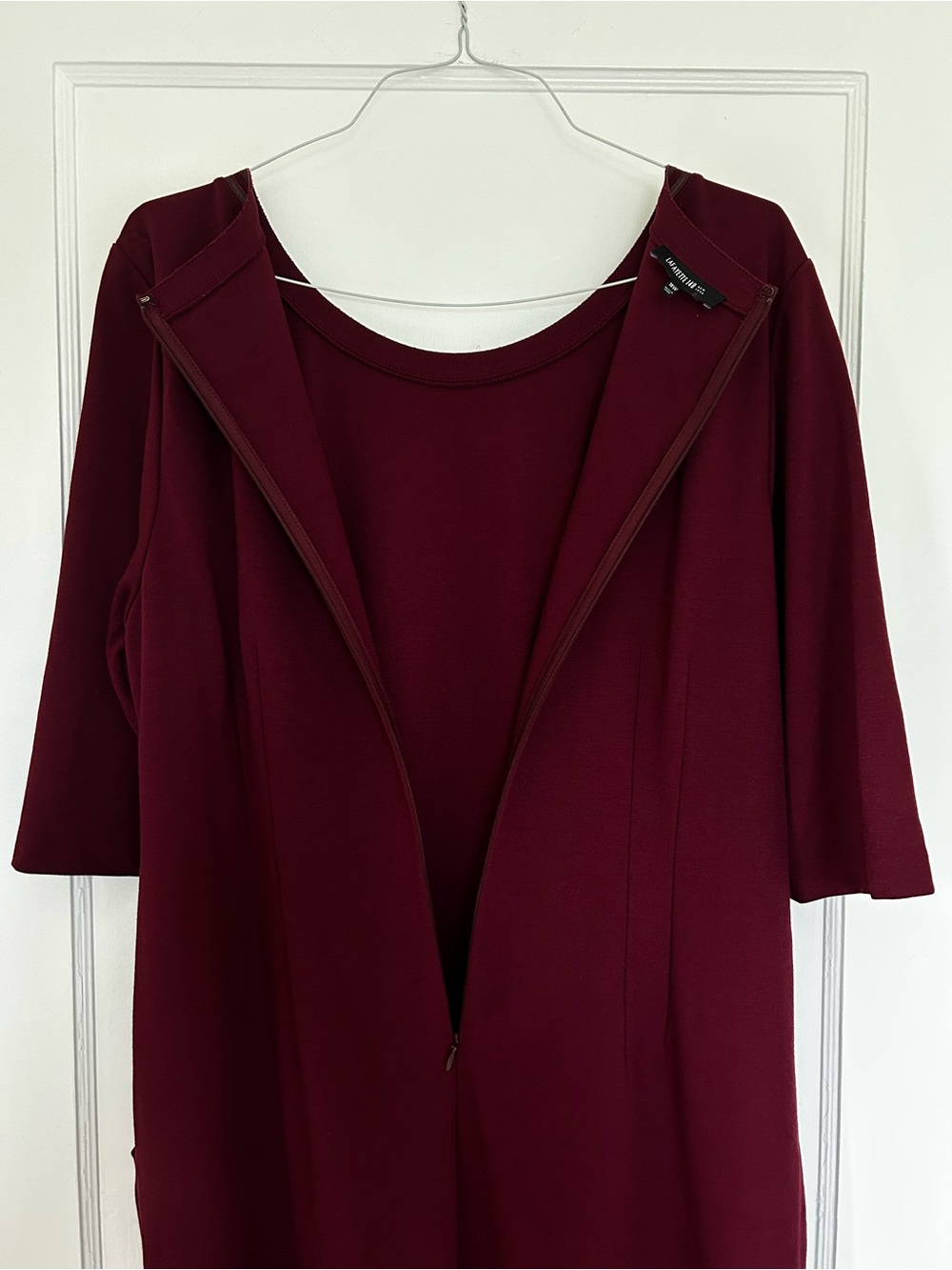 Lafayette 148 New York Burgundy Midi Pocketed Sheath Dress 18W - Picture 5 of 8